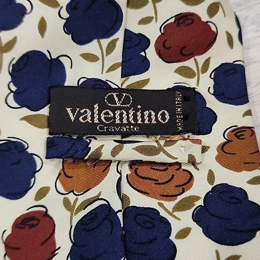 VALENTINO MADE IN ITALY MEN'S ELEGANT TIES BLUE BROWN